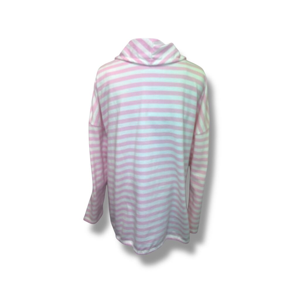 Kim Rogers Womens 3X Pink & White Striped Cowl Neck Top - Picture 6 of 11